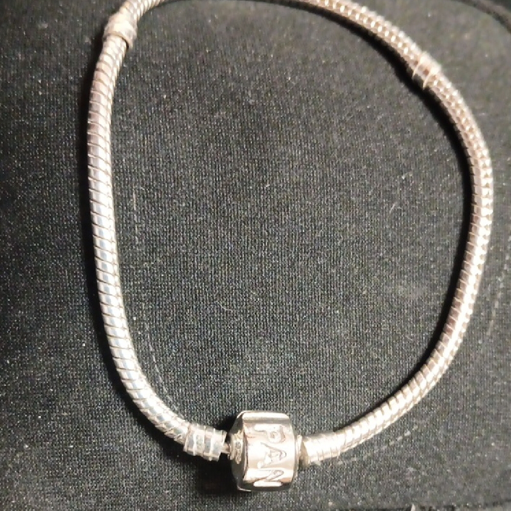 Pandora Green and Silver Bracelet with Snake Chain